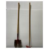 USA Tempered metal shovel & garden hoe