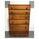 Old six drawer wood dresser