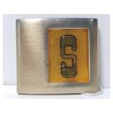 Gold plate Lee N.Y.  "S" belt buckle