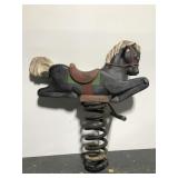 Vintage cast metal playground spring horse
