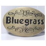 Bluegrass solid brass belt buckle
