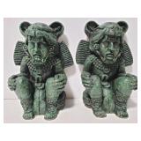Large resin Aztec style bookends