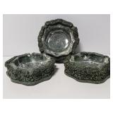 Resin Aztec style ashtray trio