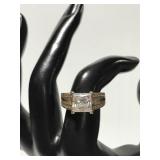 Cubic zirconia silver ring