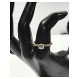 Clear gemstone ring - marked sterling