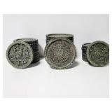 25 assorted resin Aztec style coasters