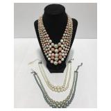 Three beaded choker style necklaces
