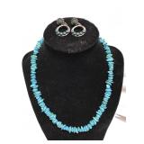 Turquoise necklace & earrings