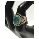 Vintage green stone ring