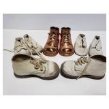 Vintage baby shoes and copper shoes
