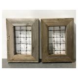 Handcrafted rustic wood & barbed wire wall decor