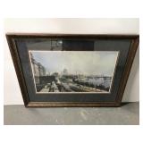 Framed city scape art