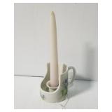 Candle holder w/pansy flower detal