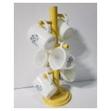 Pyrex mug set of 6 with rack