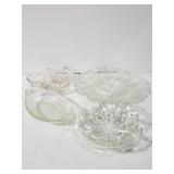 Set of four glass serving dishes
