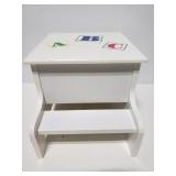 Childrens step stool with storage
