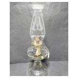 Large old glass oil lamp