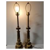 Heavy brass Stiffel lamps pair