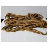Two sections of old thick jute rope
