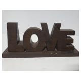 "Love" wood table top decor piece
