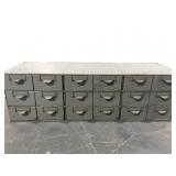 Vintage Lyon 18 drawer metal file or parts cabinet