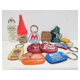 12 vintage advertising key rings
