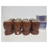 12 football shot glasses and football card set