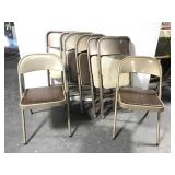 Lot of 8 metal folding chairs