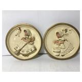 Chalkware cleaning day wall plaques