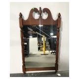 Vintage dark maple wall mirror