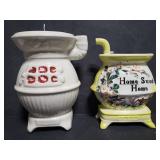 Ceramic woodburner wall pockets