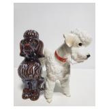2 poodle figurines