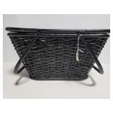 Black woven picnic basket