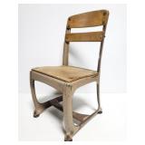 Old metal and wood Envoy childrens chair