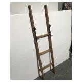 Old wooden bunk bed ladder w/ metal brackets