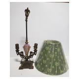 Old cast iron lamp for repair
