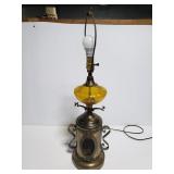 Old vintage metal and glass lamp