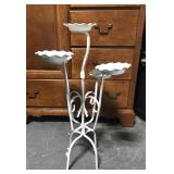 Vintage white metal plant stand