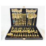 W.M.Rogers & Son 50pc gold tone flatware set