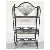 Black metal vintage outdoor foldable plant stand