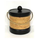 Kraftware vintage black and cork ice bucket