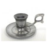 Vintage pewter metal finger lamp candle stick