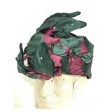 Vintage ombré faux leaf hat