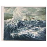 Signed Joseph Tessmer original nautical painting