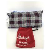 Slumberjack plaid camp pillow with carrying case