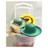Tote of hats & custom hat making supplies