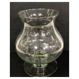 Large stemmed glass pillar candle vase