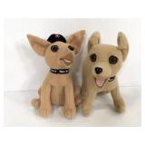 Two Taco Bell chihuahua plush dogs
