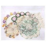 Five crochet like cloth placemats/ linens