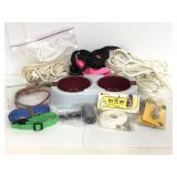 Lot of assorted dog leashes/ collars & more